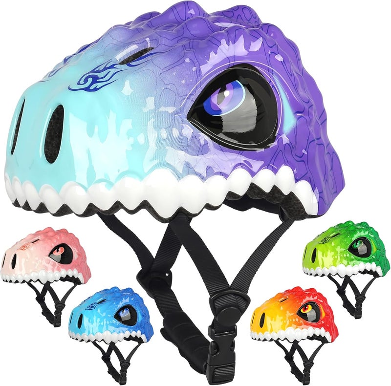 Bavilk Toddler Kids Bike Helmet,3D Dinosaur Helmets for Boys Girls Infant/Baby to Children 1/2/3/4/5/6/7/8 Years Old Lightweight Adjustable Multi-Sports Bicycle Scooter Skateboard Skating Cycling - Image 1